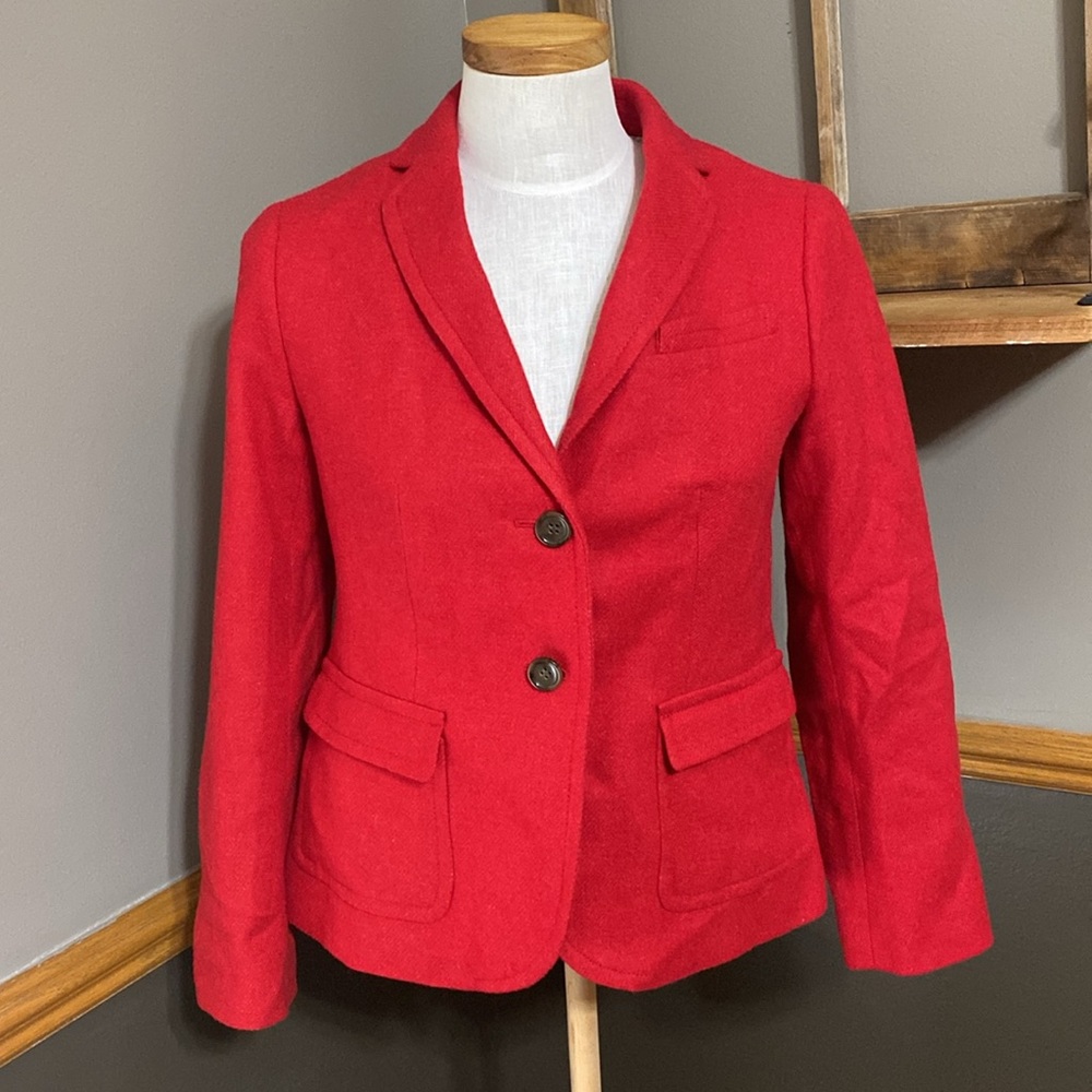 Talbots Red wool blazer with pockets size 4P